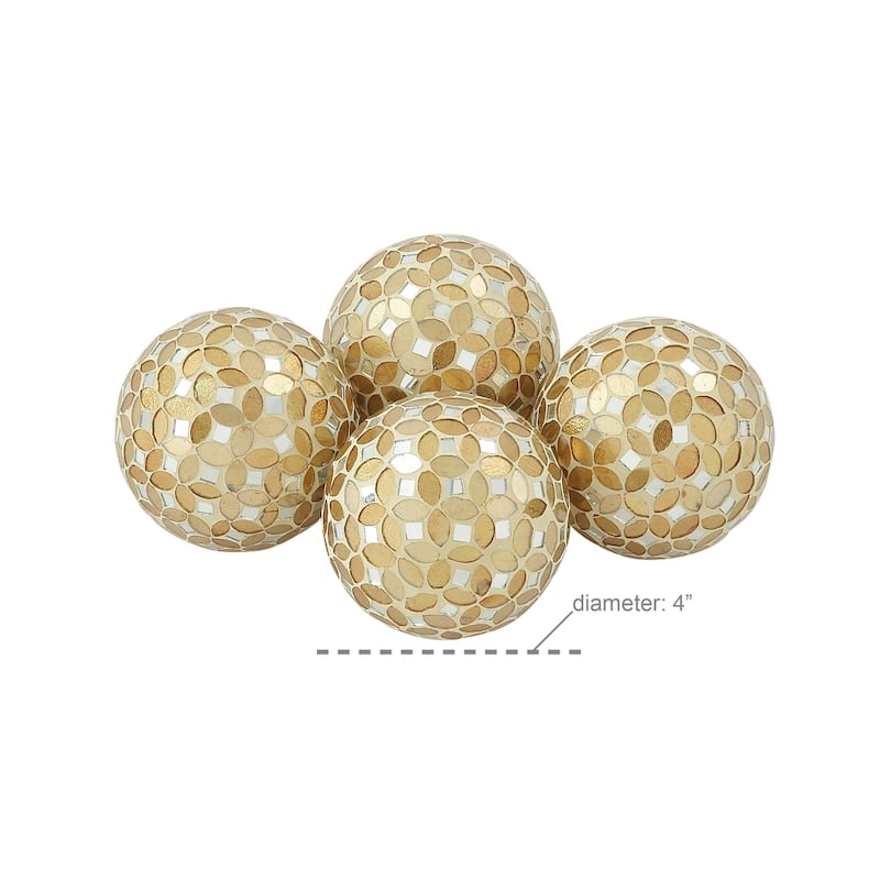 Glass Glam Orbs & Vase Filler (Set of 4) - S/4 4"D - S/4 4"D