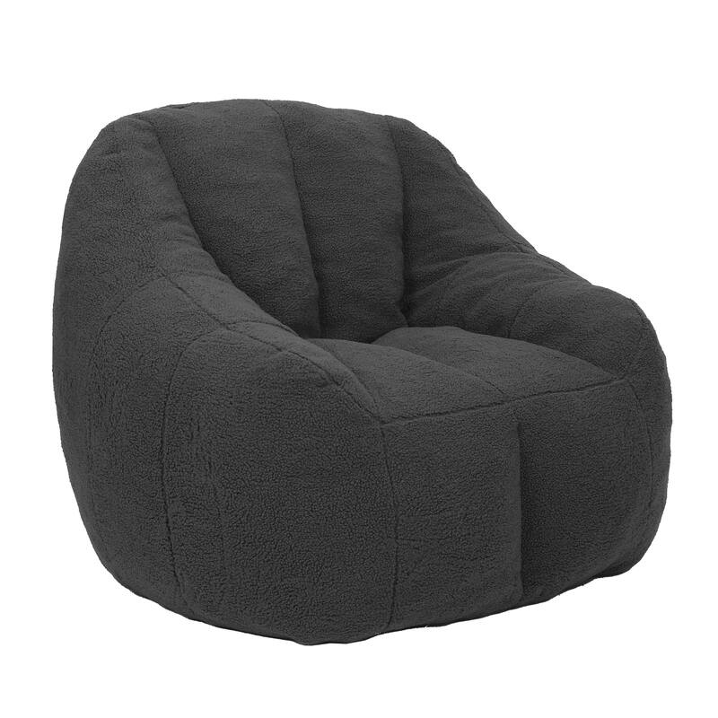 Fluffy Bean Bag Lazy Sofa Chair with Tufted Soft Stuffed Filling & Memory Foam