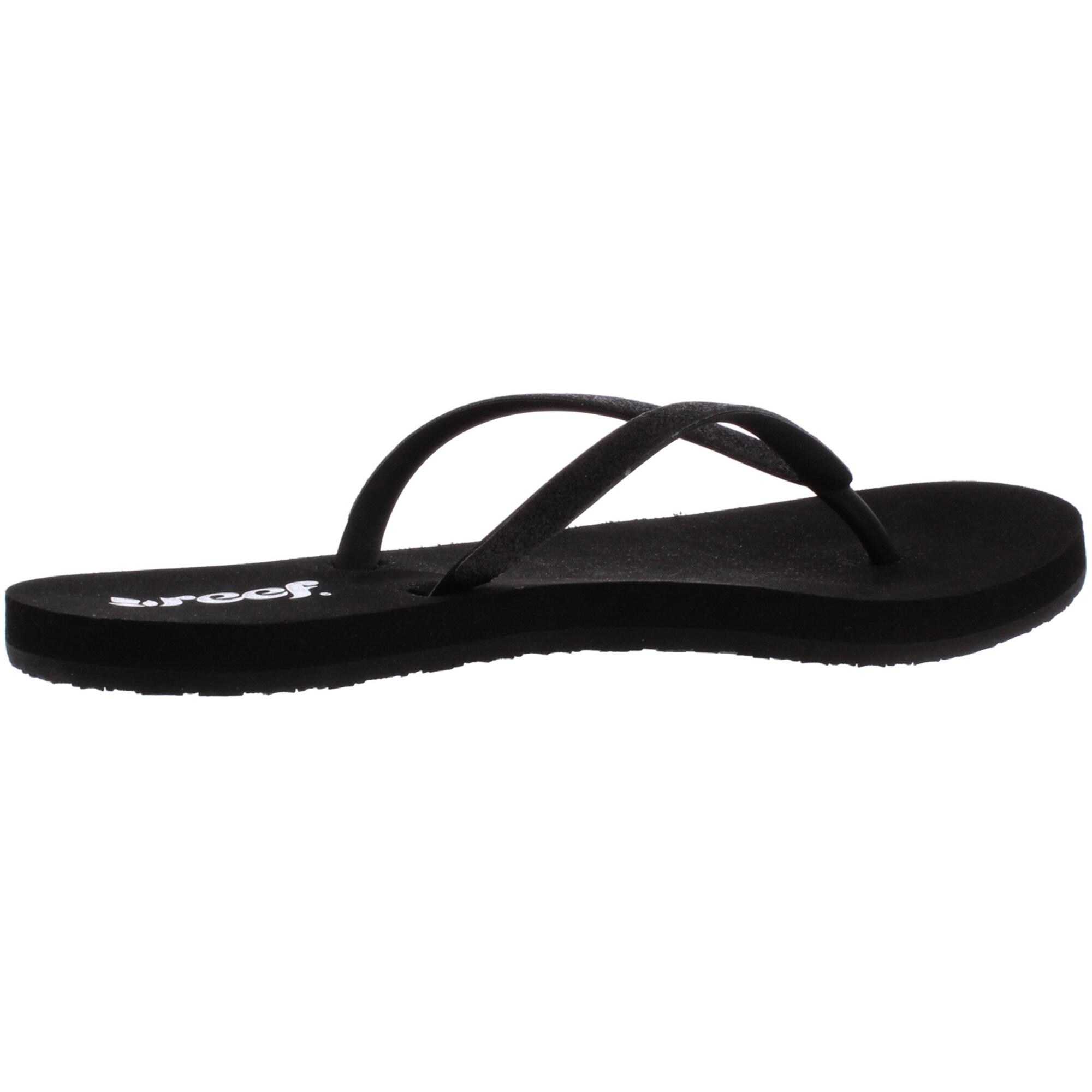 reef black glitter flip flops