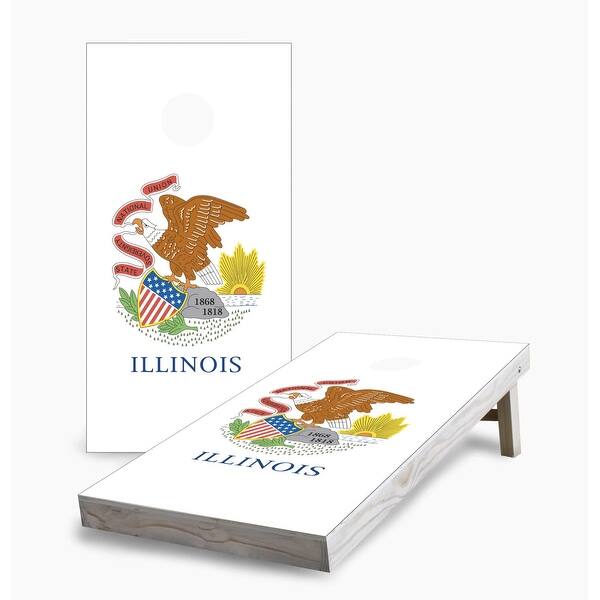 slide 2 of 7, Illinois State Flag Cornhole Game (Choose Wraps or Boards) 2x4 Boards (24" x 48") - Include ALL Accessories