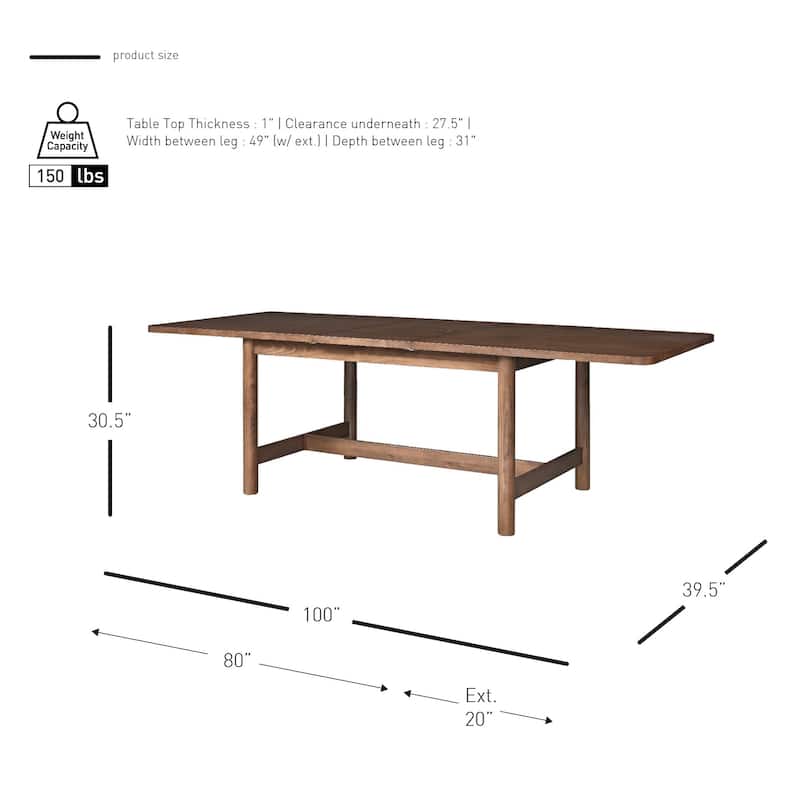 NPD Furniture Bloomfield Butterfly Dining Table with 20 Inch Extension