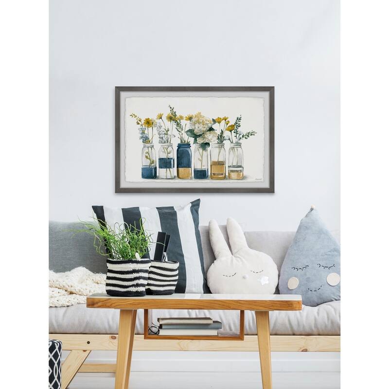 Framed Floral Painting Print - Rococo Romance Wall Art Decor - Home Accent