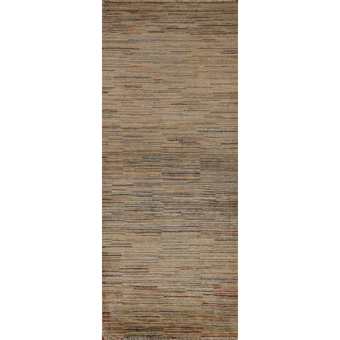 Striped Gabbeh Kashkoli Oriental Narrow Wool Runner Rug Hand-knotted - 2'1" x 5'10"