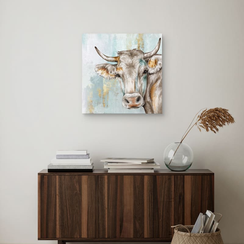 Headstrong Cow by Eva Watts Canvas Art Print