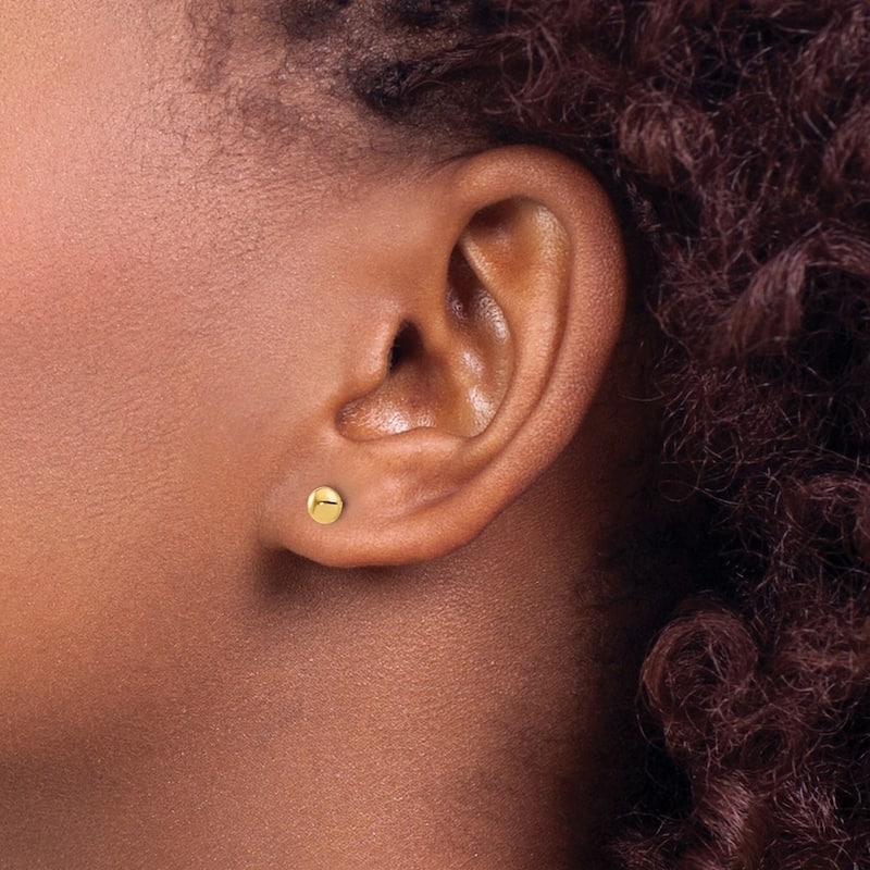 Curata 14k Yellow Gold Polished 4.4mm Button Post Earrings