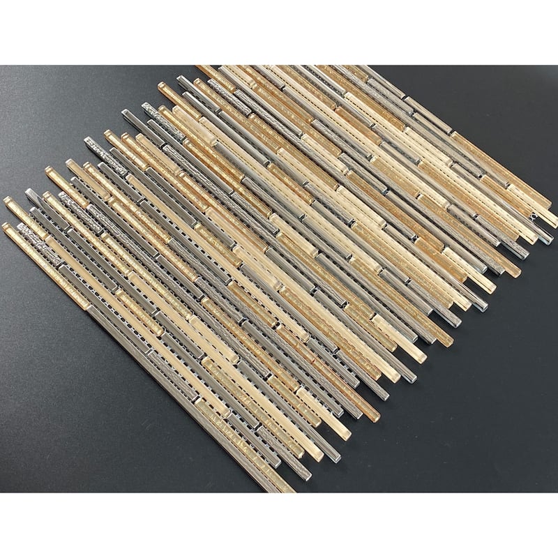 Glass Linear Wall Mosaic Tiles