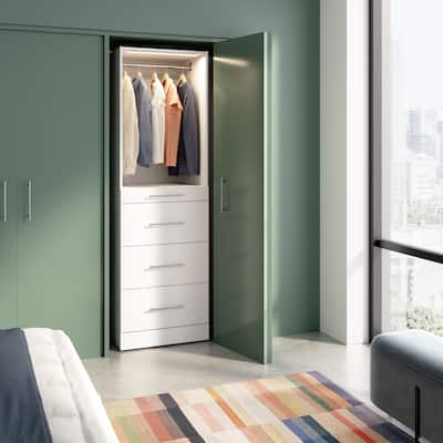 Bestar Florence 25W x 25D Closet System with 4 Drawers, Slab
