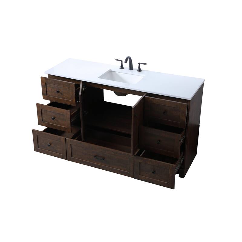 Elegant Lighting VF2860 Soma 60" Free Standing Single Basin Vanity Set