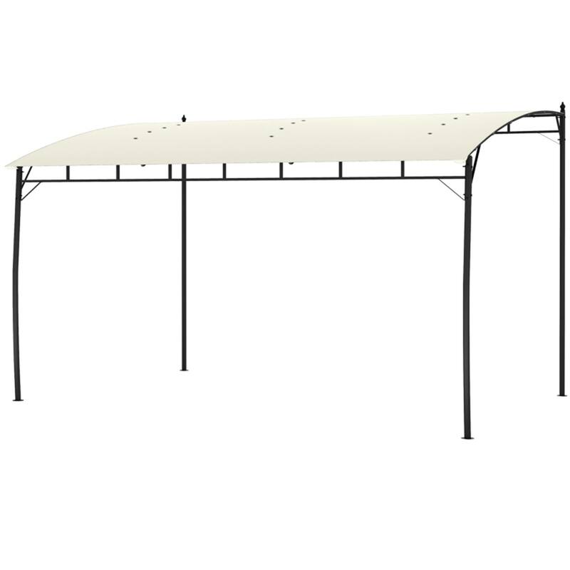Premium Cream White Lean-To Pergola with Powder-Coated Steel Frame and UV-Resistant PA-Coated Polyester - Cream-White