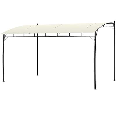 Premium Cream White Lean-To Pergola with Powder-Coated Steel Frame and UV-Resistant PA-Coated Polyester