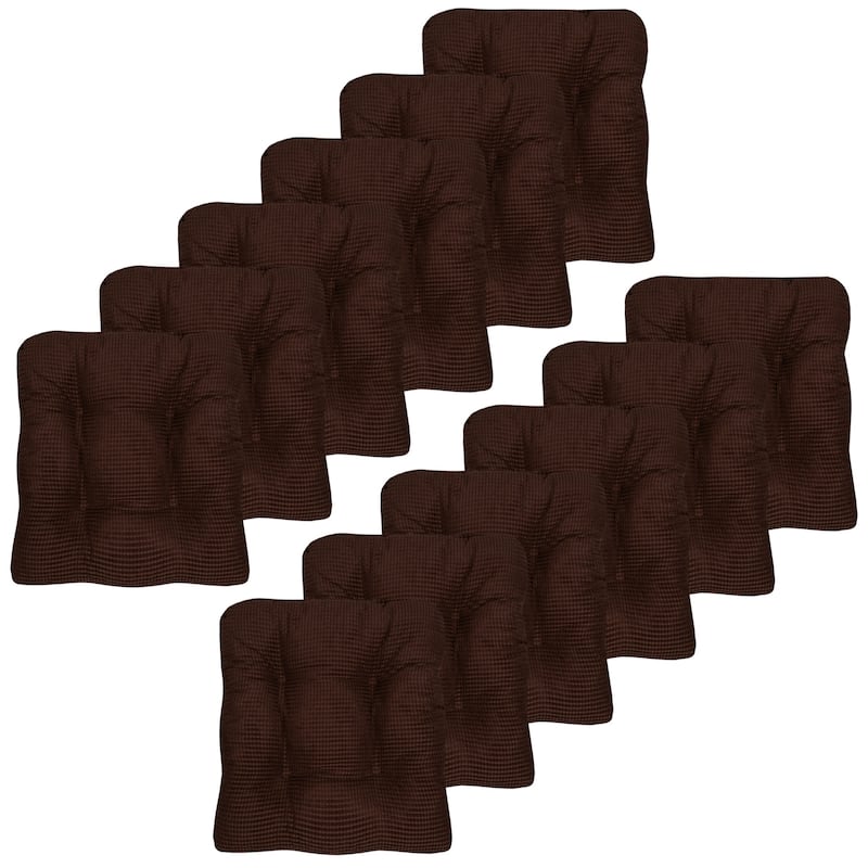 Fluffy Memory Foam Non-slip Chair Pad - Set of 12 - Chocolate