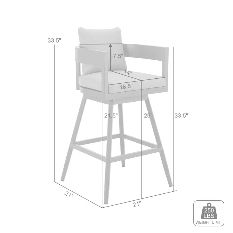 Menorca Aluminum Outdoor Patio Swivel Counter Height Bar Stool