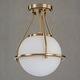 preview thumbnail 19 of 19, Mid-Century Modern 1-Light Dome Semi-Flush Mount Ceiling Light with with Opal Glass Globe Shade - 9.5