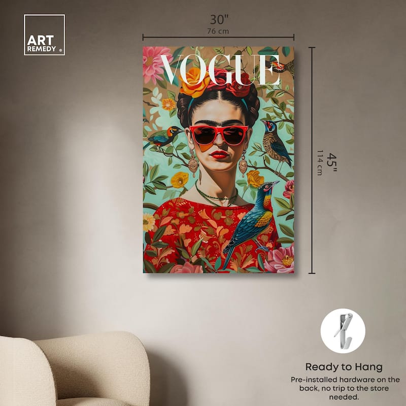 Birds and Icon Floral Canvas by Art Remedy, Gallery Wrapped