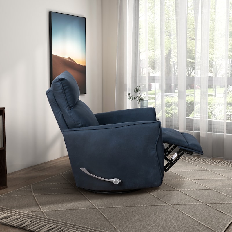 Dara Mid Century Modern Microsuede Glider Swivel Recliner
