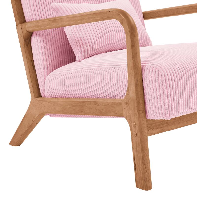 Lounge Chair with Wooden Frame - 32.25" D x 26" W x 30.5" H