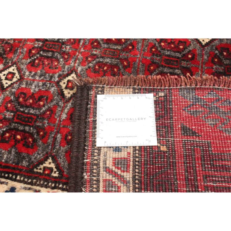 ECARPETGALLERY Hand-knotted Baluch Dark Grey Wool Rug - 3'7 x 5'5