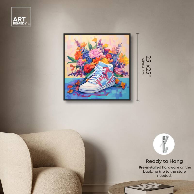 Colorful Sneaker Bouquet II Canvas by Art Remedy