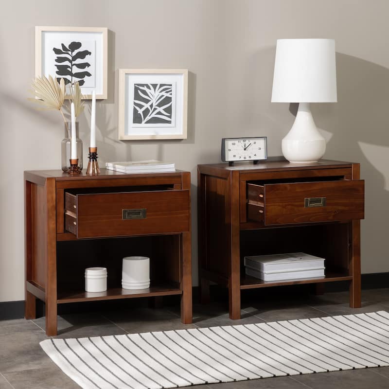 Middlebrook Solid Wood Modern 1-Drawer Nightstands, Set of 2