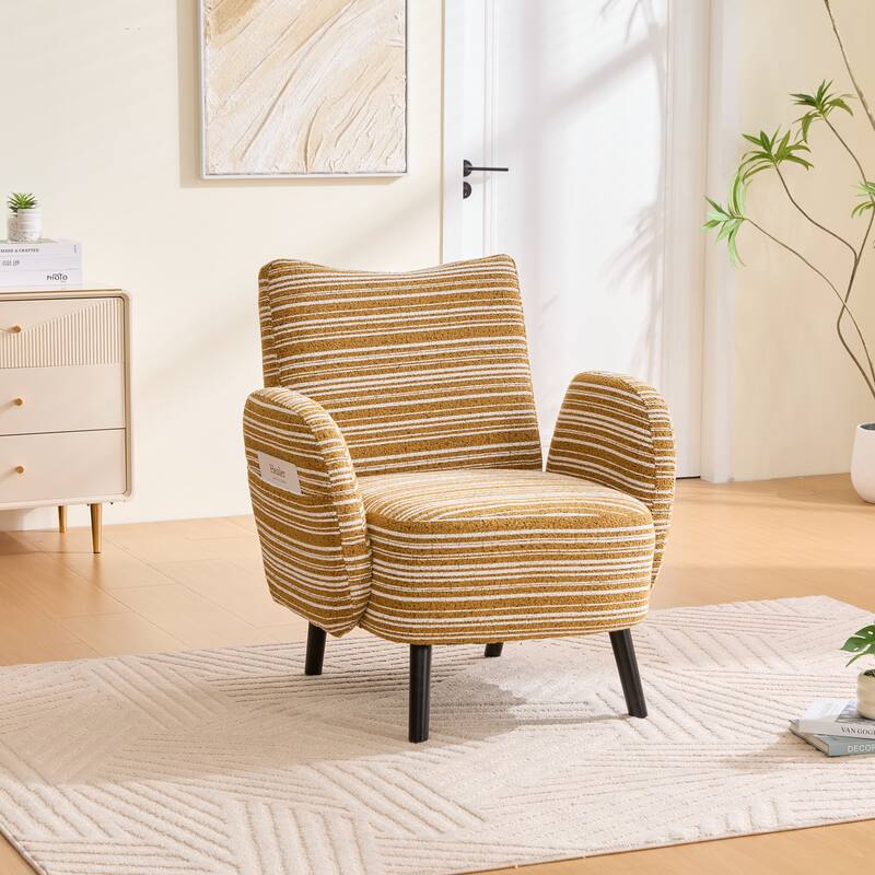 Modern style armchair with sanded fabric