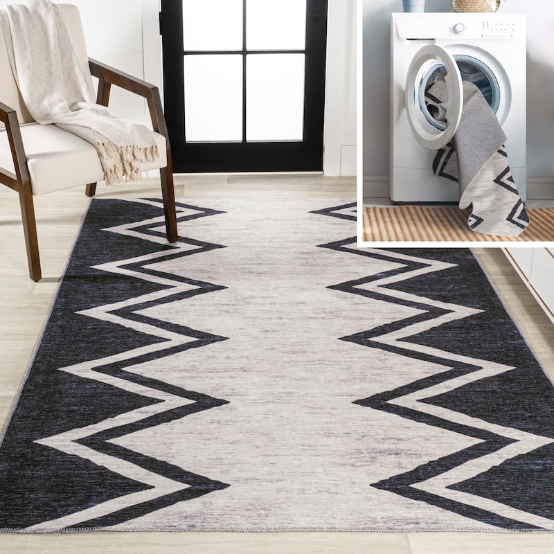 JONATHAN Y Modern Bohemian Medallion Textured Weave Machine Washable Area Rug