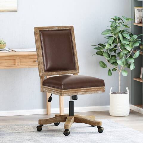Sandine Upholstered Swivel Office Chair by Christopher Knight Home