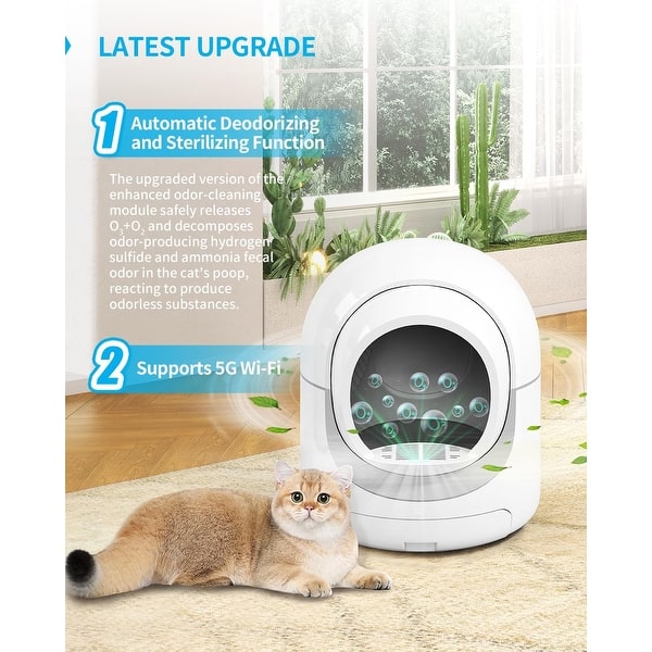 Biwave Automatic Cat Litter Box Self Cleaning, Smart Cat Litter Box APP  Control/Odor Removal/Safety Protection for Multiple Cats - Bed Bath & Beyond  - 40193546