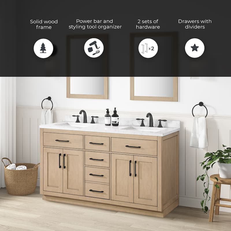 Athea Bathroom Vanity with White Engineered Marble Top