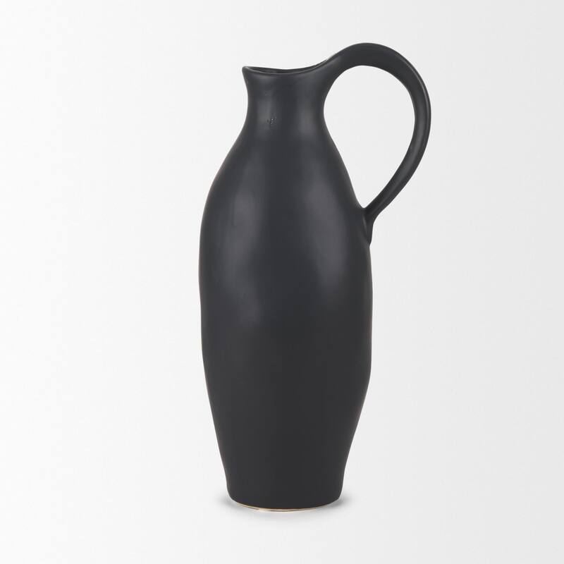 Valora Black Vase - 7.1L x 5.3W x 14.8H