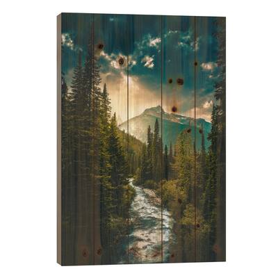 Where The River Flows Print On Wood by Zach Doehler - Multi-Color