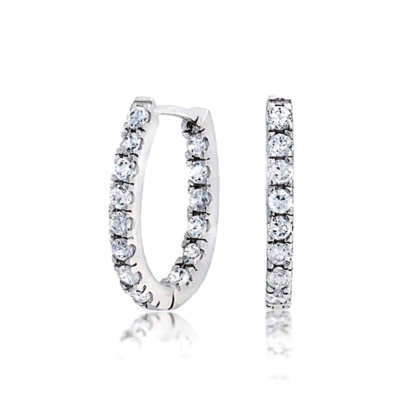 Bling Jewelry Sterling Silver Pave Cz Thin Inside Out Small Bling Jewelry Sterling Silver Pave Cz Thin Inside Out Small Hoop Earrings