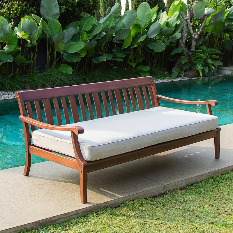 Cambridge Casual Como Solid Wood Outdoor Daybed - Natural Brown/Oyster Cushion