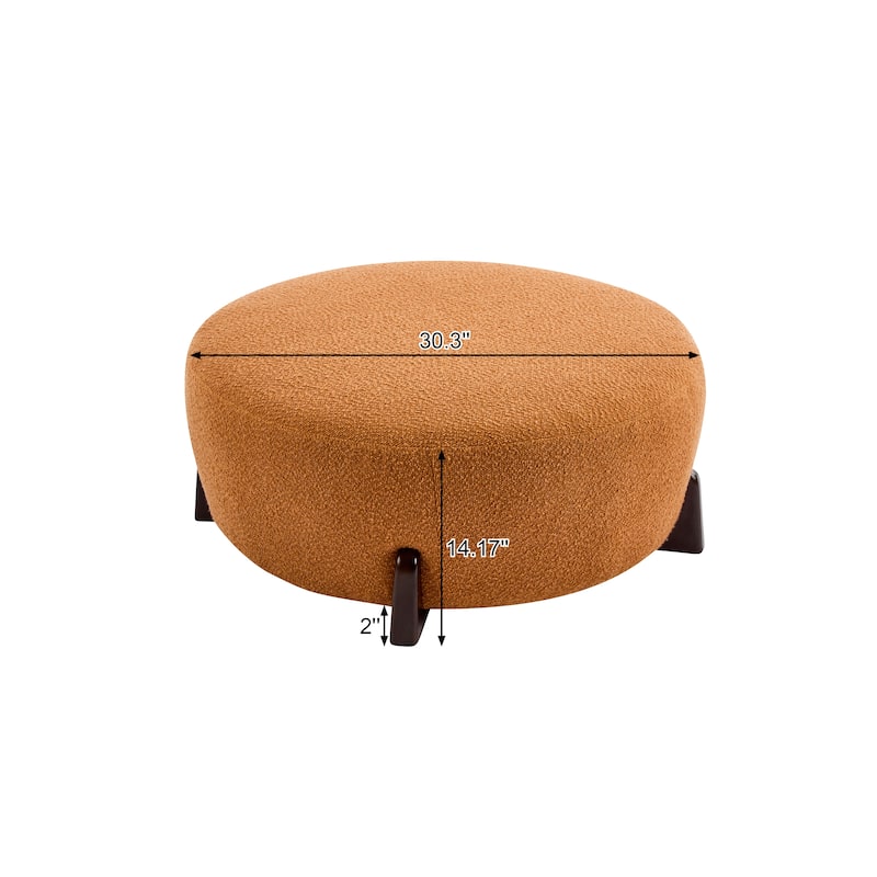 Christopher Knight Home - Jessica Modern Round Ottoman with Chenille Upholstery