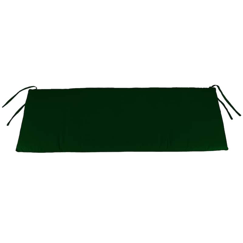 54" x 19" Outdoor Bench Cushion with Ties - 18.5'' L x 54'' W x 3'' H - Forest Green