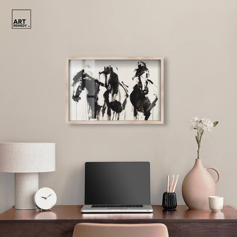 Horses in Ink Shadowbox by Art Remedy