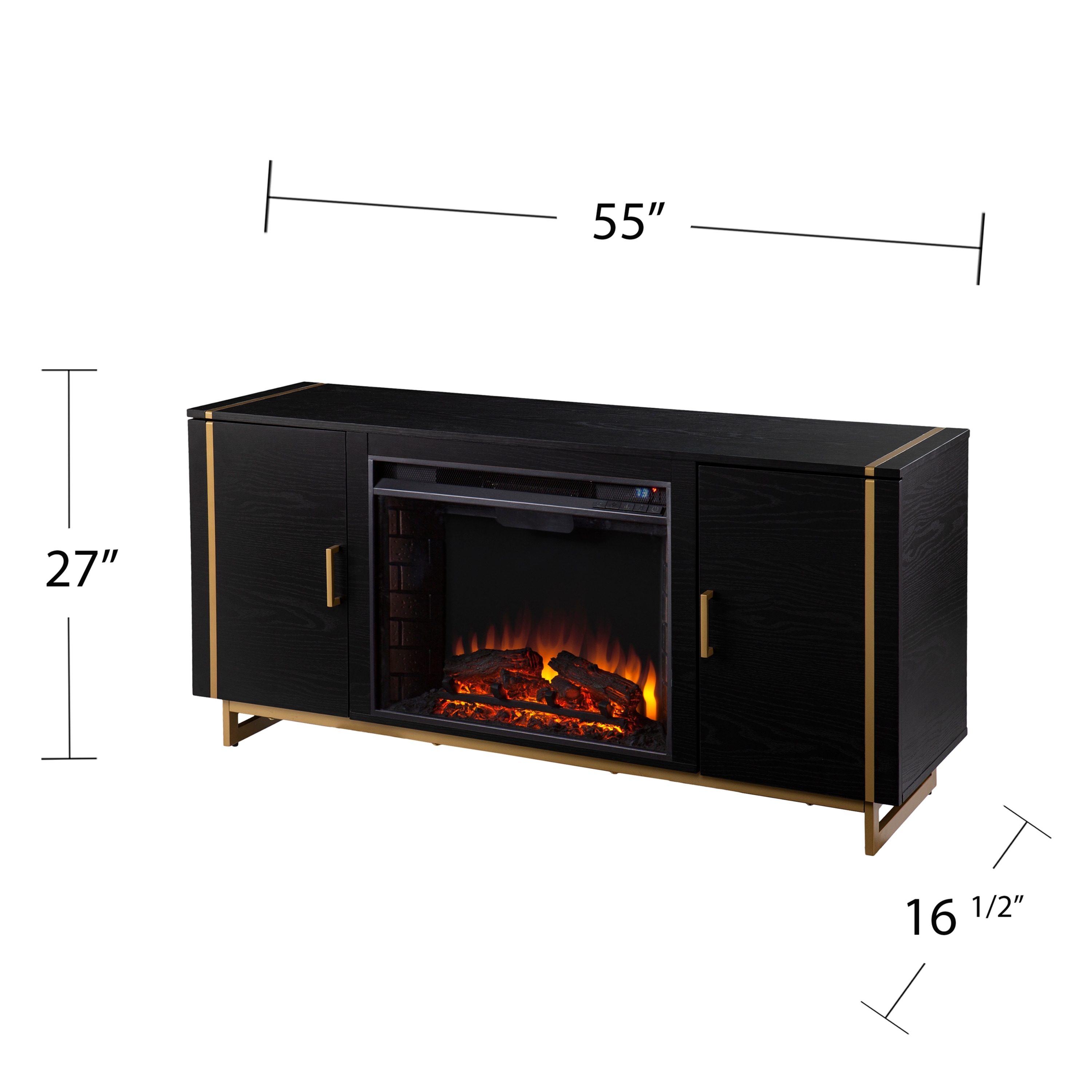 Electric fireplace 2024 console black