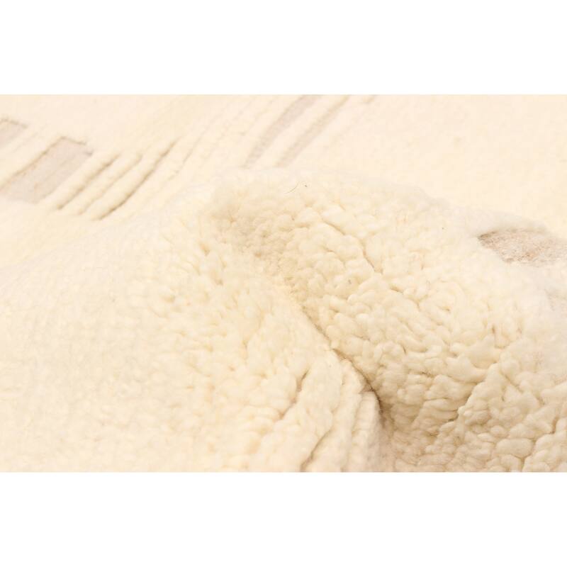 ECARPETGALLERY Hand-knotted Tangier Cream Wool Rug - 5'2 x 7'9