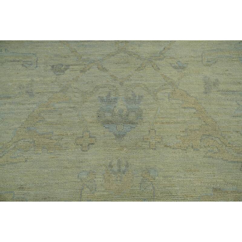 All-Over Floral Oushak Vegetable Dye Area Rug, Floral Geometric Carpet - 11' 7'' X 8' 10''