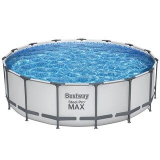 Bestway: Steel Pro MAX 15' X 48" Above Ground Pool Set - 4231 Gallon, Outdoor Family Pool, Includes Filter, Pump, Ladder & Cover