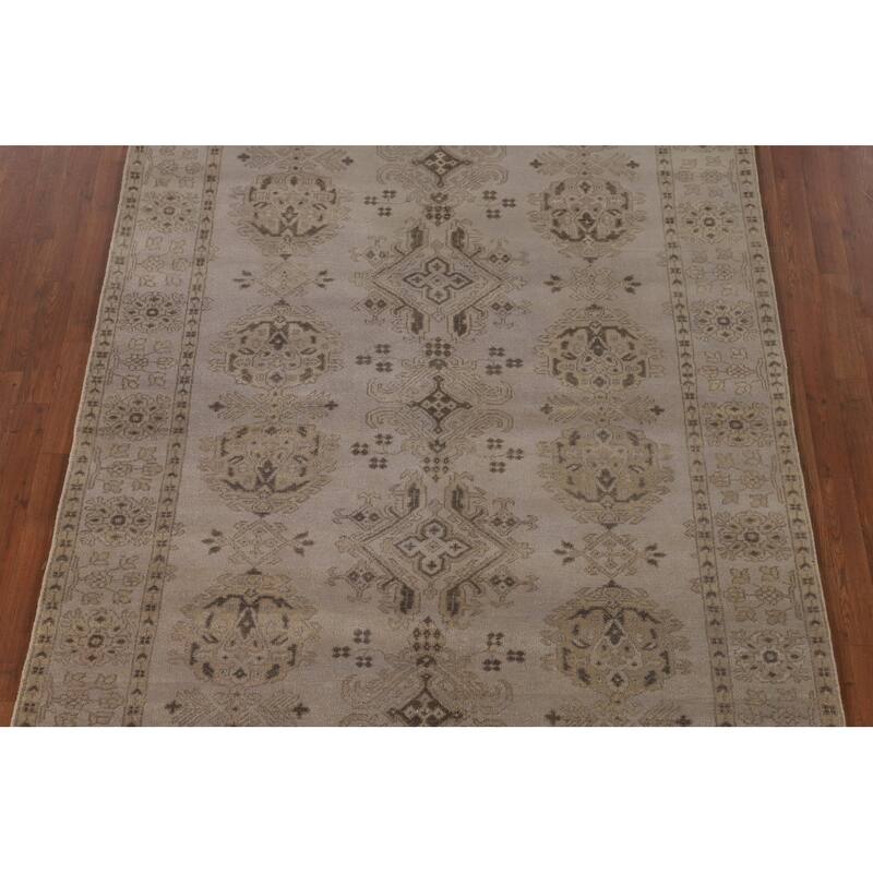 Oushak Oriental Area Rug Hand-Knotted Wool Carpet - 6'2" x 8'7"