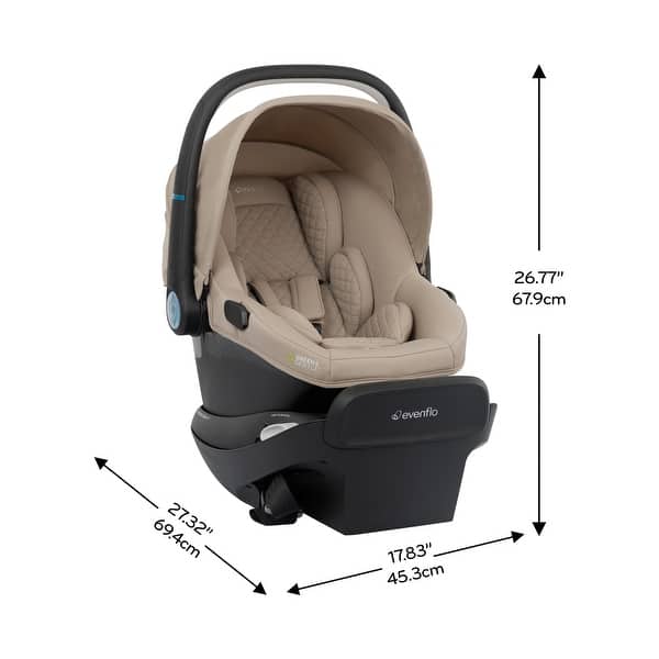 dimension image slide 2 of 4, Evenflo Revolve180 LiteMax NXT Rotational Infant Car Seat with SensorySoothe