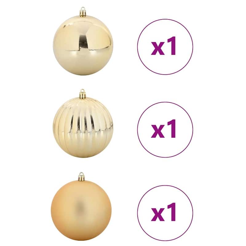 vidaXL Christmas Bauble Set 3 pcs Gold - 9.8 x 9.8 x 9.8
