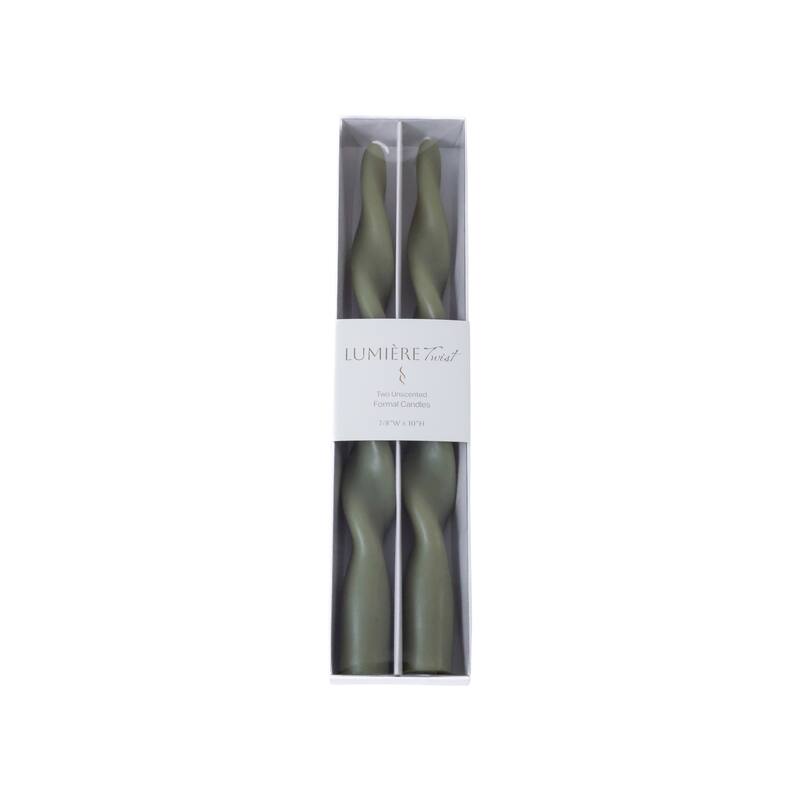 Lumière Twist Formal Taper Candles, Set of 12 - Holiday Table Décor