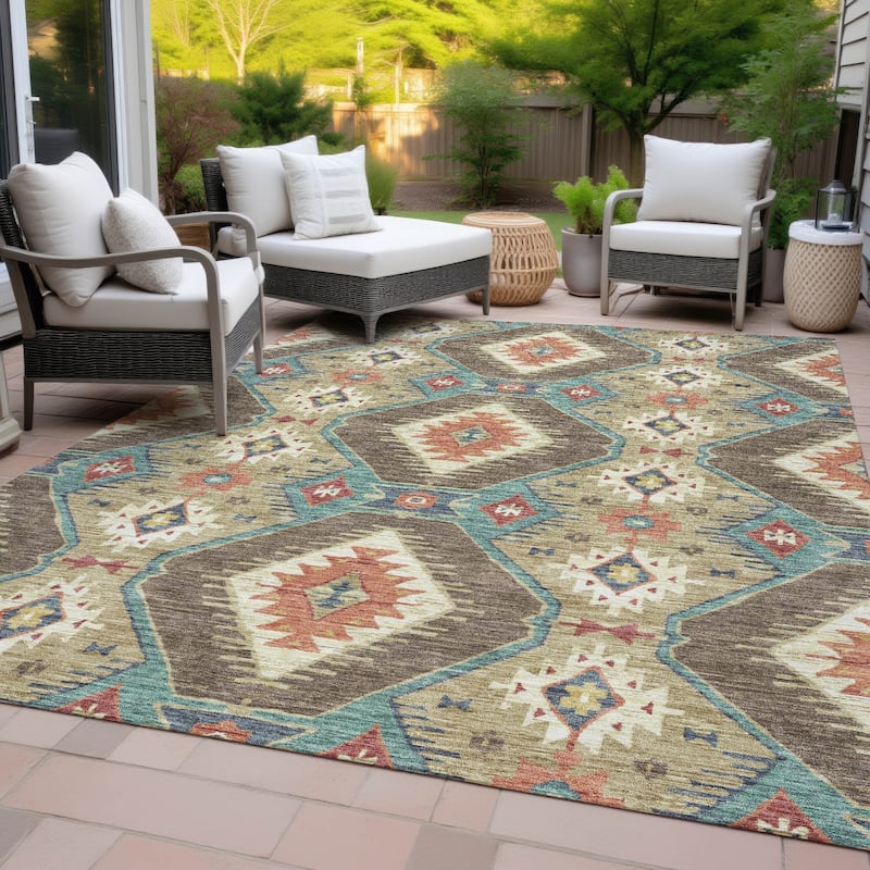 Machine Washable Indoor/Outdoor Southwest Global Chantille Rug