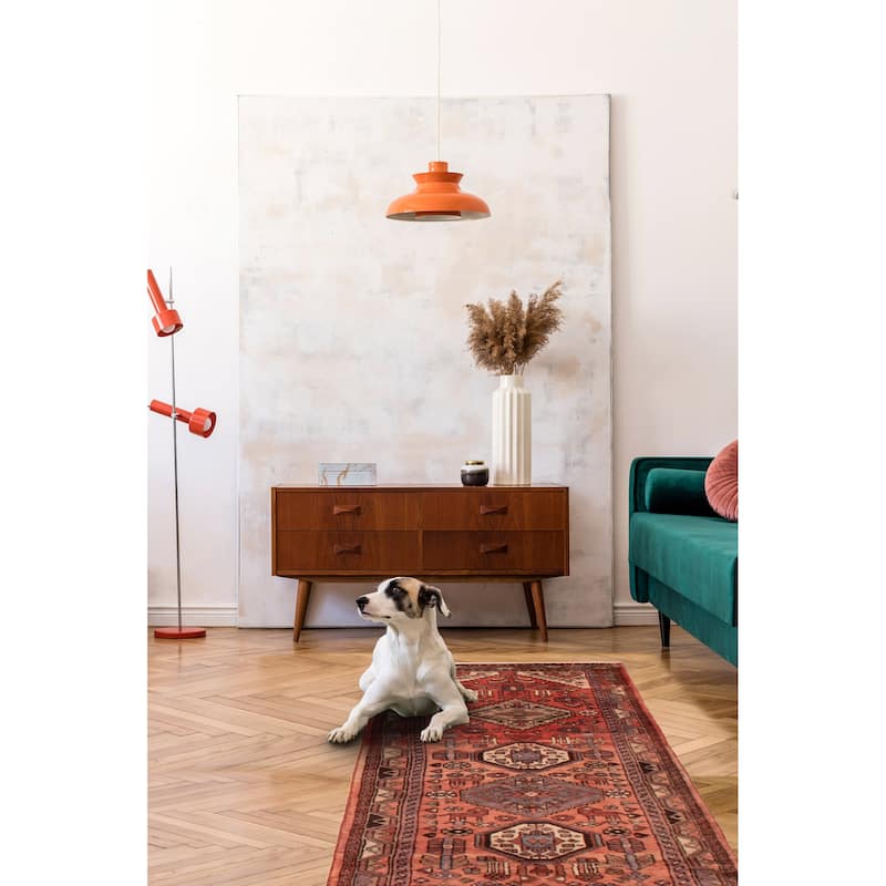 ECARPETGALLERY Hand-knotted Anadol Red Wool Rug - 3'7 x 9'9