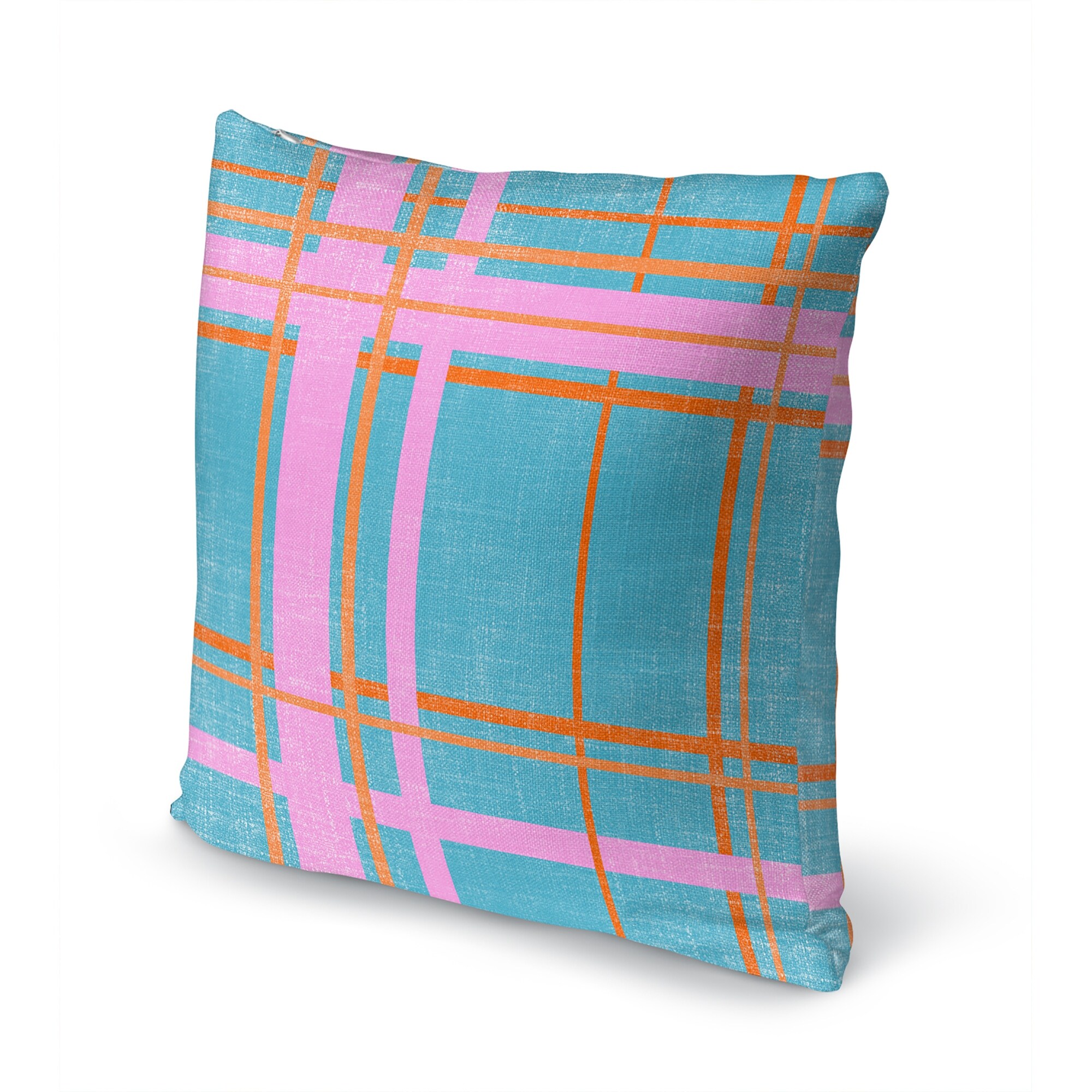 Teal plaid outlet pillows