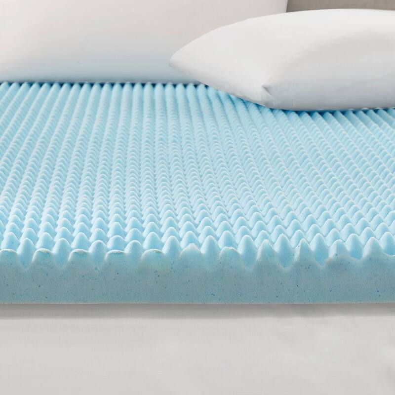 All Season Reversible Hypoallergenic Cooling Blue Mattress Topper