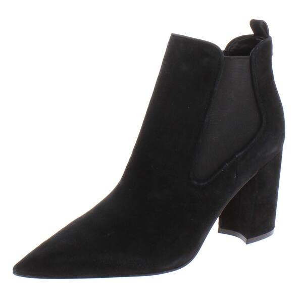 Shop Marc Fisher Womens Taci Chelsea Boots Suede Pointed Toe Black Suede 8 5 Medium B M Overstock 31867973