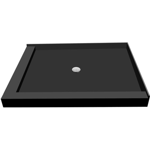 Tile Redi P3248CDL-PVC Redi Base 48" X 32" Corner Shower Pan with Double Threshold and 2" Center Drain - Polished Chrome