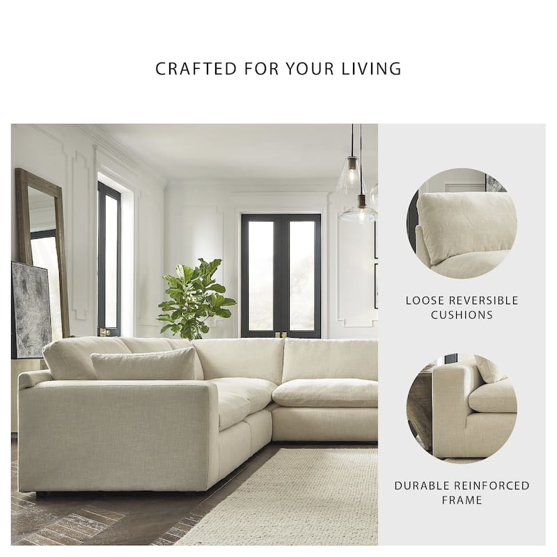 Signature Design by Ashley Elyza Ivory 5-Piece Sectional - 135"W x 135"D x 36"H